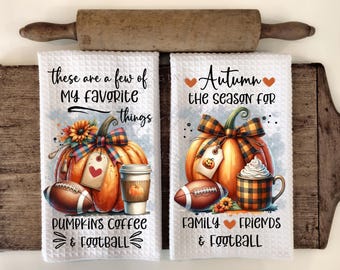 Autumn Friends & Football Kitchen Towel Apron Design (PNG Digital Download