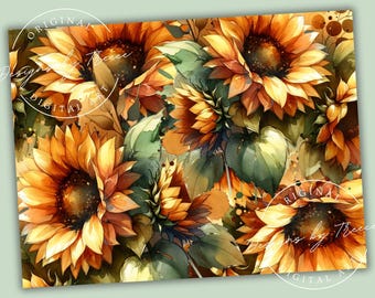 Sunflower Kitchen Glass Cutting Board Digital Sublimation PNG Design Instant Digital Download