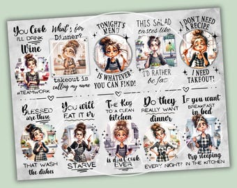 Tabla de cortar de vidrio para cocina campestre con frases divertidas de mamá. Archivo PNG de sublimación digital, descarga instantánea.