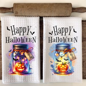 Halloween Kitchen Hand Towel Apron Sublimation Bundle PNG Graphic Designs Instant Digital Download Canning Jars Trick or Treat Smell my feet