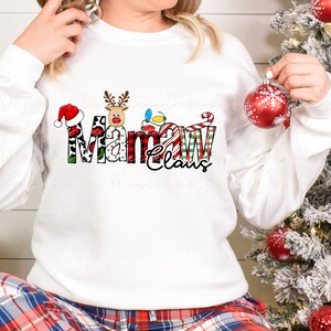 Mamaw (Grandma) Claus Christmas doodle design, Vibrant Graphic Digital PNG for T-Shirt, Totes, Mugs, Gifts, DTF Transfers, POD ready & more