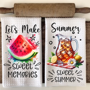 Summer Iced Tea & Watermelon Kitchen Towel Apron Sublimation Bundle (Digital Download)