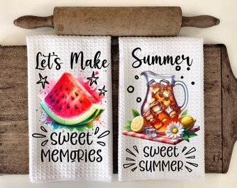 Summer Iced Tea & Watermelon Kitchen Towel Apron Sublimation Bundle (Digital Download)
