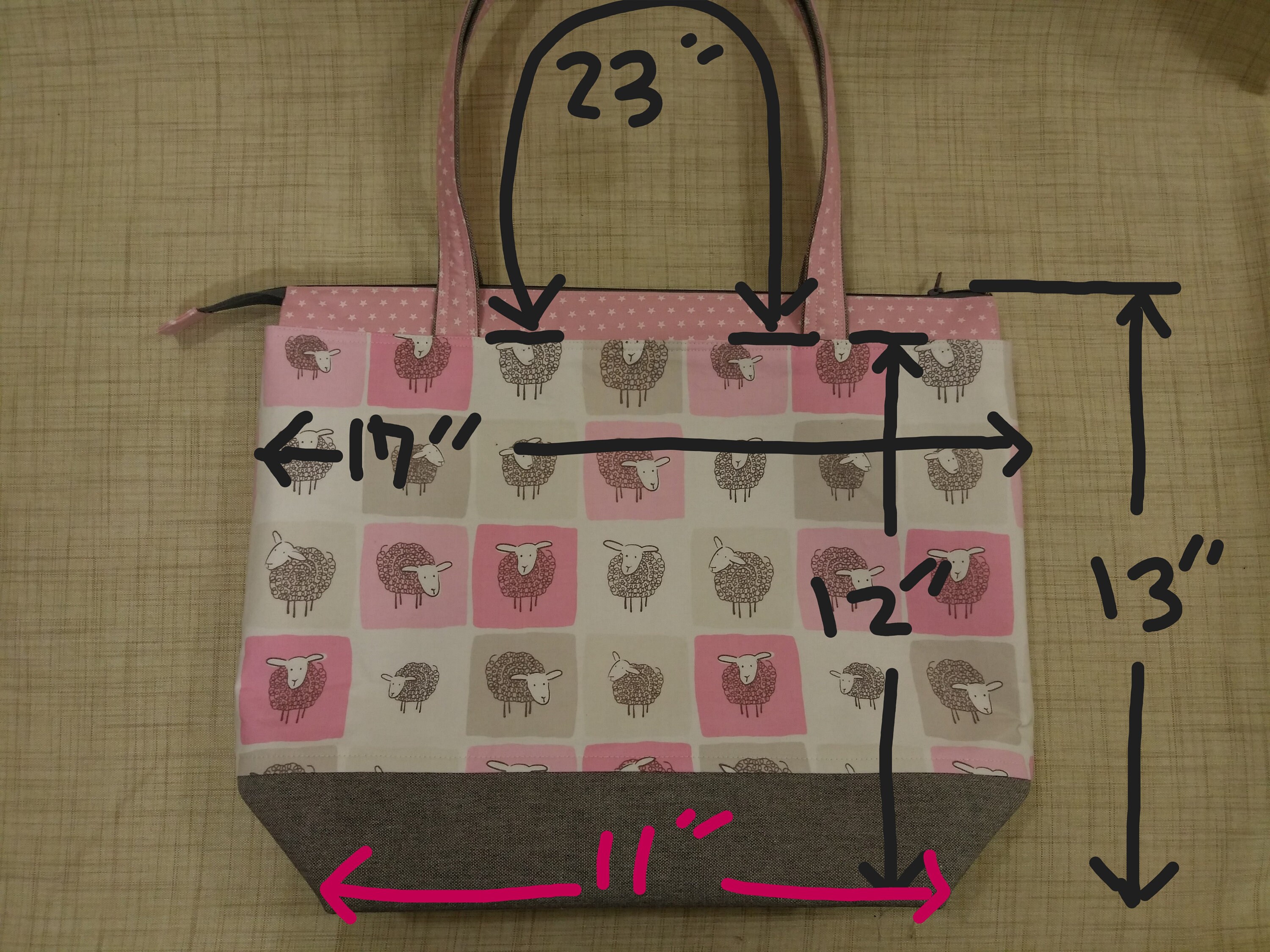 Large Zipper Project Bag Ready to Ship Big Size Knitting Etsy