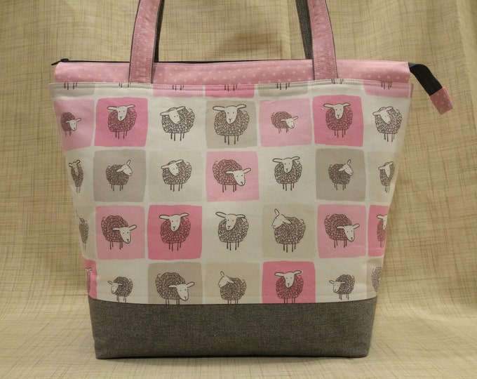 Large Zipper Project Bag, Ready to Ship Big Size Knitting Project Bag