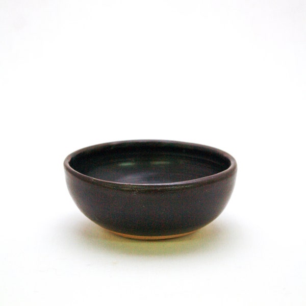 Handcrafted Black Ceramic Nut Bowl: Small Artisan Serving Dish