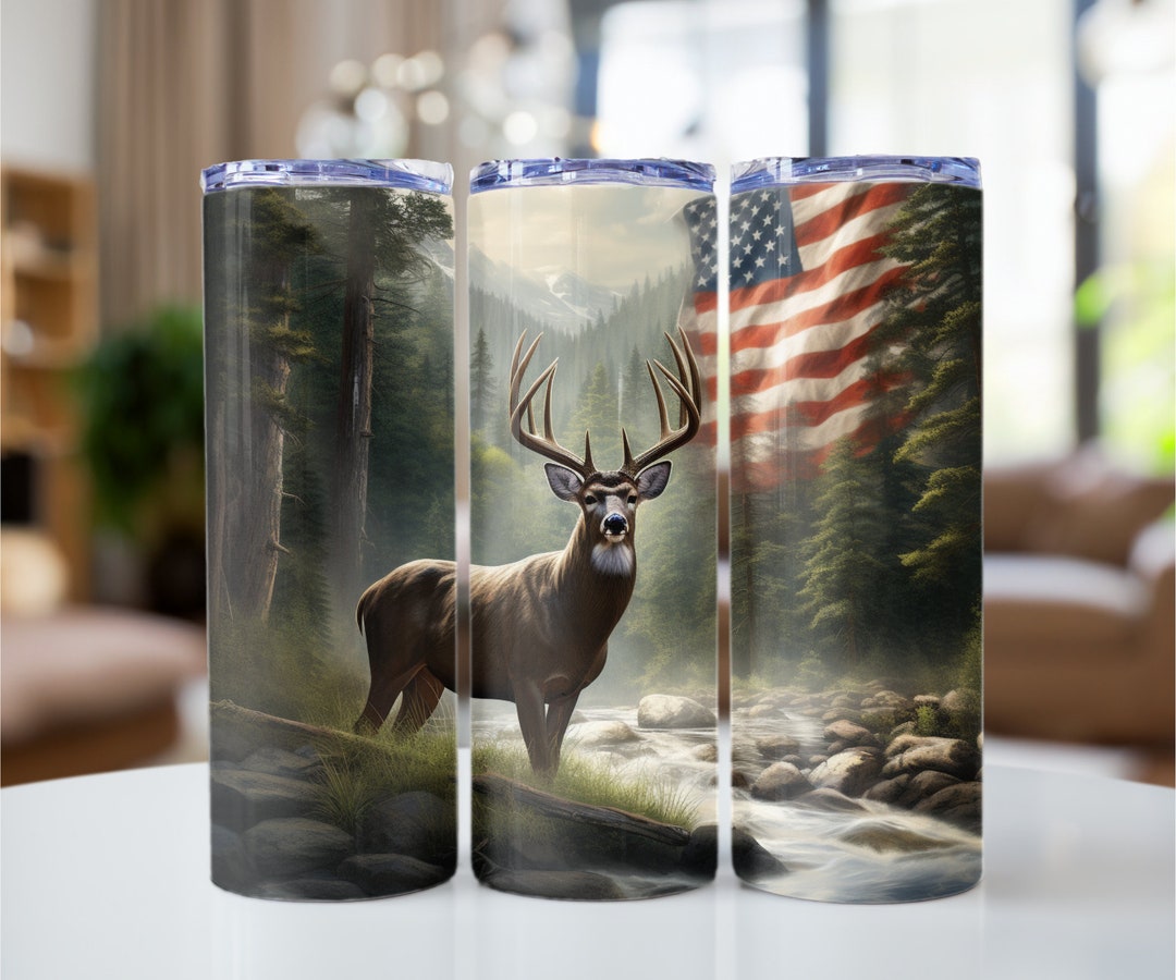 Deer Hunting Tumbler Wrap PNG, 20 Oz Skinny Tumbler Sublimation Design ...