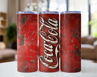 Soda Tumbler Design 20 Unzen Tumbler Wrap PNG Rostige Oldschool Design Soda Can | Becher | Soda Can Tumbler Wrap Sofort Download