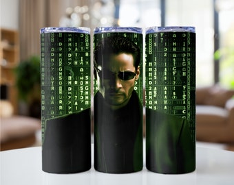 Matrix 20 oz Skinny Tumbler Sublimation Design Matrix Code Tumbler wickeln Digitaler Download Matrix Tumbler Matrix inspiriert Tumble PNG
