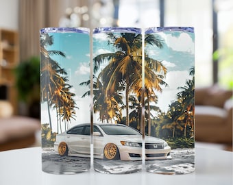 Honda Accord Car 20oz Tumbler Sublimation Design PNG Sports Car Tumbler Wrap tropical Tumbler Honda car design Digital Download