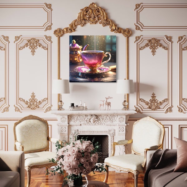 AI Art Fairytale High Tea Party Tea Cups | 5 Images | Instant Download | Wall Art | Home Art | Printable Art | Digital Download |Bedroom Art