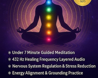 432 Hz Chakra Balancing Meditation Audio, Nervous System Relief (Digital Download)