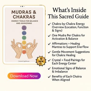 Chakra & Mudra Workbook | Mantras, Mudras + Meditation for a Soulful Reset | Includes Free Chakra Quiz