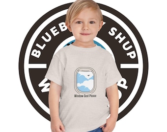 Kinder "Fenster Sitz bitte" Flugzeug Hoodie & Tee