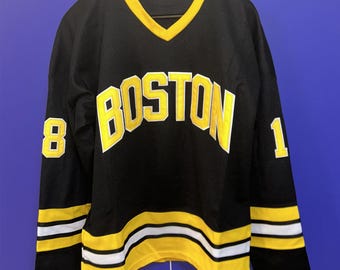 Boston Happy Gilmore 18 Adam Sandler 1996 Movie Stitched Men's Ice Hockey Jersey