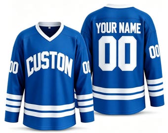 Personalized Hockey Jerseys Stitched Letters & Numbers, printed name, number and logo for men's, women's, children's and youth hockey teams