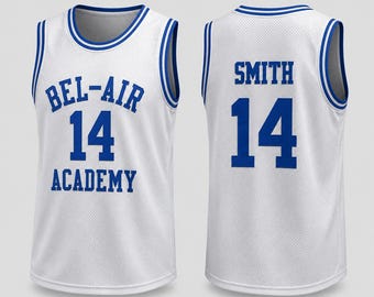 Custom Basketball Jersey, Custom Team Name and Number Jersey, Bel-Air Academy 14 Basketball Jersey Retro 90s Classic Mesh Athletic Tank Top