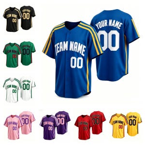 Custom Baseball Jersey Personalized Team Name and Number Baseball Jersey T-Shirt for Baseball Fans,Baseball Lovers,Men, Women and Kids