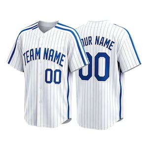 Custom Baseball Jersey, Custom Sew/Print Logo Jersey with Name and Number, Personalized striped Baseball T-Shirt for Men, Women and Kids