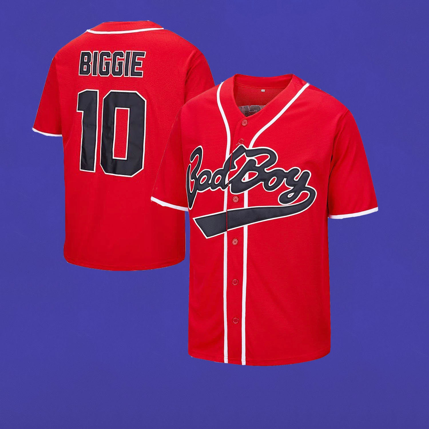 Baseball Jerseys Badboy #10 Biggie Custom Names Baseball Jersey