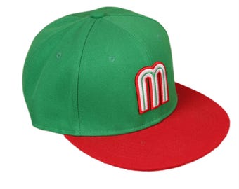 Basketball Hat Mexico Hat Adjustable Snapback Embroidered Dad Hat Red Green