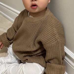 Chunky Oversized Baby Girl Boy Infant Toddler Cotton Knit Pullover Sweater Fall Winter Spring
