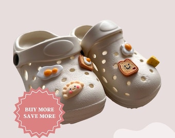 Cute Shoe Charms | Kawaii Shoe Pin | Shoe Clips | Charms | Shoe Accessories| Duck Dumpling Toast Ramen Eggs Taiyaki Pizza Waffle Flower Star