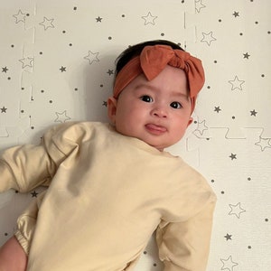Organic Cotton Sweatshirt Romper | Infant Toddler Sweater Bubble Long Sleeve Crewneck Jumpsuit | Infant Baby Girl Boy | Baby Shower Gift