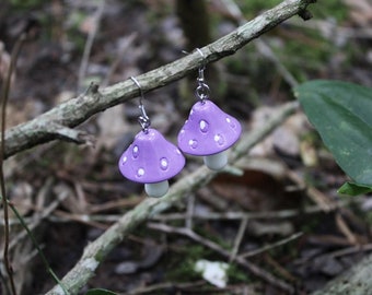 mushroom earrings, fairycore earrings, mushroom Babe, nature Lover Earring, Fungus Jewelry, toadstool Mushrooms