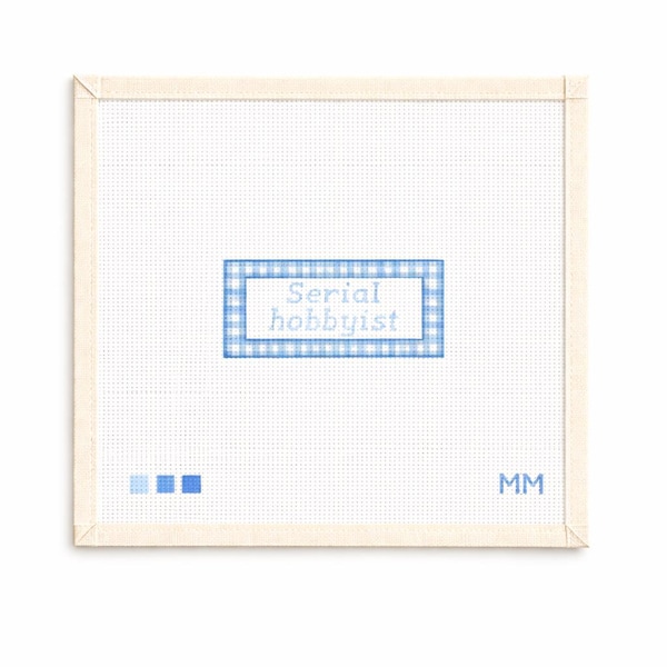 Serial Hobbyist Needlepoint Canvas | Hand Painted Gingham Beginner Needlepoint