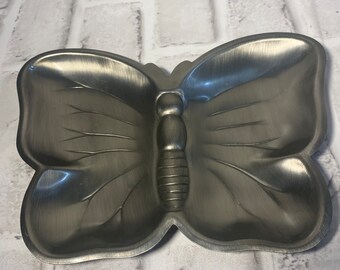 Vintage Metal Butterfly Tray Trinket Dish Spoon Rest