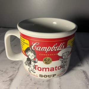 Vintage 1999 Campbells tomato soup American Red and White label mug