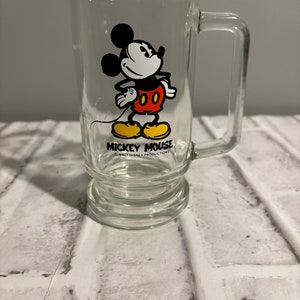 Vintage Walt Disney Mickey Mouse tall glass mug