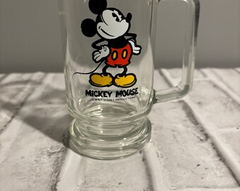 Tazza alta in vetro vintage Walt Disney Topolino
