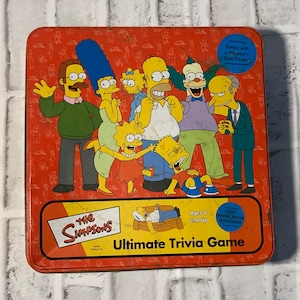 Vintage 2002 The Simpsons Trivia game Tin by Cardinal(Complete set)