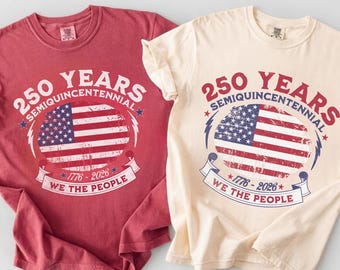 Chemise couleurs confort Amérique 250 ans, T-shirt fête de l'indépendance, chemise USA fête 250 ans, t-shirt patriotique 4 juillet