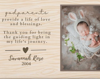 Personalized Godparents Canvas Print, Godparent Gift,  Custom Godparents Gift for Baptism, Godparents Gift from Godchild, Thank You You Gift