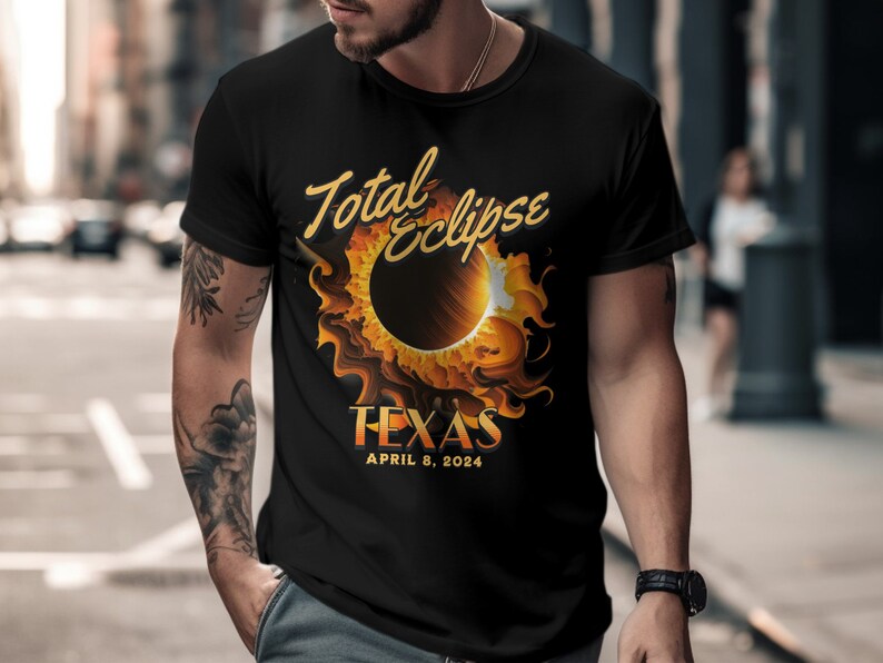Total Eclipse 2024 Texas Unisex Tshirt, Path to Totality Shirt, 0408
