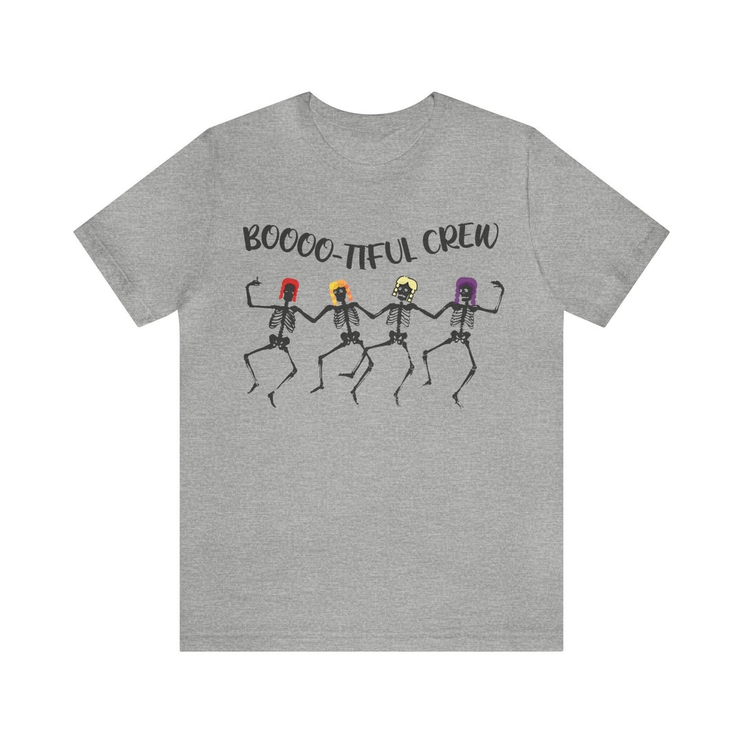 Bootiful Crew Skeleton Tshirt, Dancing Skeleton, Halloween Tshirt