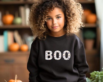 Boo Halloween Jugend Rundhalsausschnitt, Kinder Geist Hoodie, Boo Sweatshirt, Gruseliger Halloween Pullover, Mama und ich Halloween Shirts