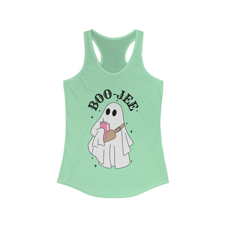 Boojee Shirt, BooJee Tank, Cute Ghost Tee, Halloween Workout Top, Halloween Racerback, Halloween Tshirt, Cute Ghost, BooJee, Bougie image 2