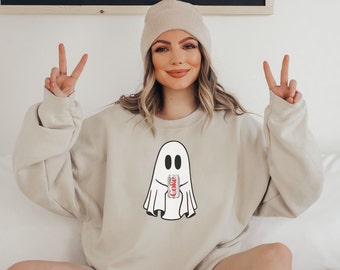 Geist trinken Coke Sweatshirt, Geist trinken, süßes Geist Shirt, Diet Coke Halloween Tee, PSL, Spooky Season, Spooky Szn, Halloween Pullover