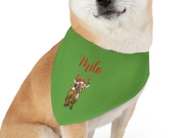 Personalized Dog Christmas Bandana, Pet Bandana, Personalized Pet Bandana, Pet Christmas Gifts, Custom Dog Bandana, Dog Birthday Bandana