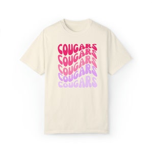 Cougars Custom School Mascot Comfort Colors Camisa, Camisa de mascota de la escuela, Camiseta School Spirit, Camiseta Comfort Colors, Go Cougars