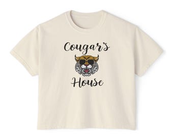 Cougars Shirt, Cougars Team Shirt, Schulgeist Crop, Go Tigers, Go Cougars, Comfort Colors Crop, Go Team Tshirt, Lehrer Cougars Crop '