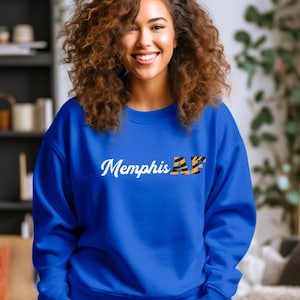 Memphis AF Crewneck, Memphis Sweatshirt, 901, Memphis Mane, Memphis, Tiger Blue, Go Tigers, Memphis Gifts