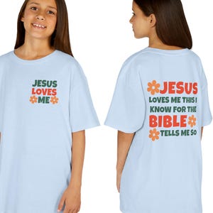Jesus Loves Me Kids T-Shirt, Christian Children&#39;s Shirt, Bible Tee for Church, Religious Apparel for Kids, Kids Gift, Preacher Pastor Kid