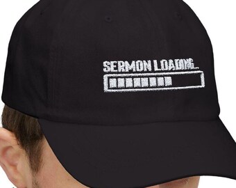 Pastor Appreciation Embroidered Cotton Dad Cap, Gift Hat for Preacher, Funny Sermon Adjustable Cap for Dad or Minister