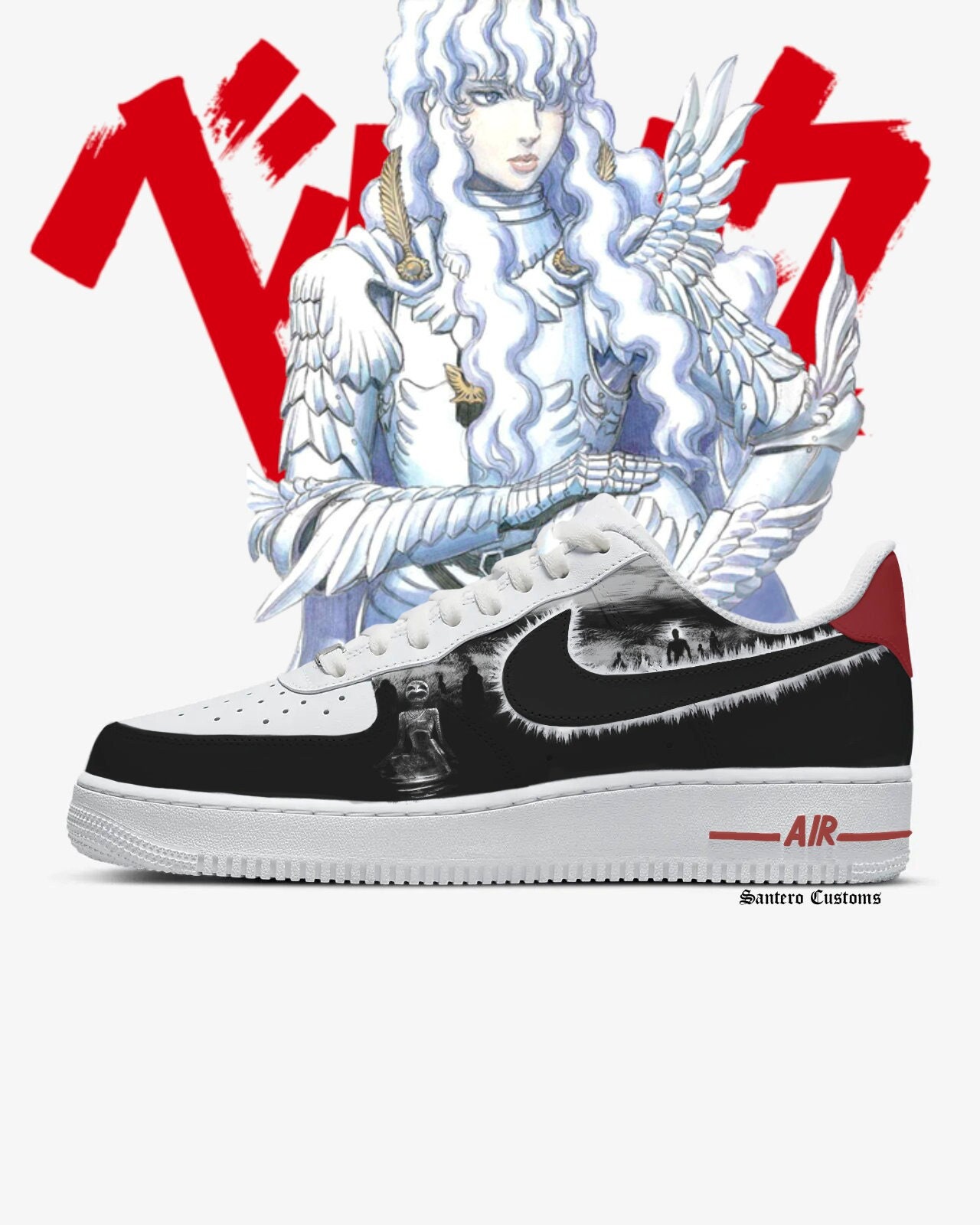 Berserk size 14 mens Sneaker Air Mid Custom Berserk Anime 'Brand of  Sacrifice'