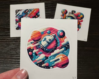 Abstract Space Travel Sticker